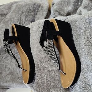 Rhinestone Wedge Sandles Size 8